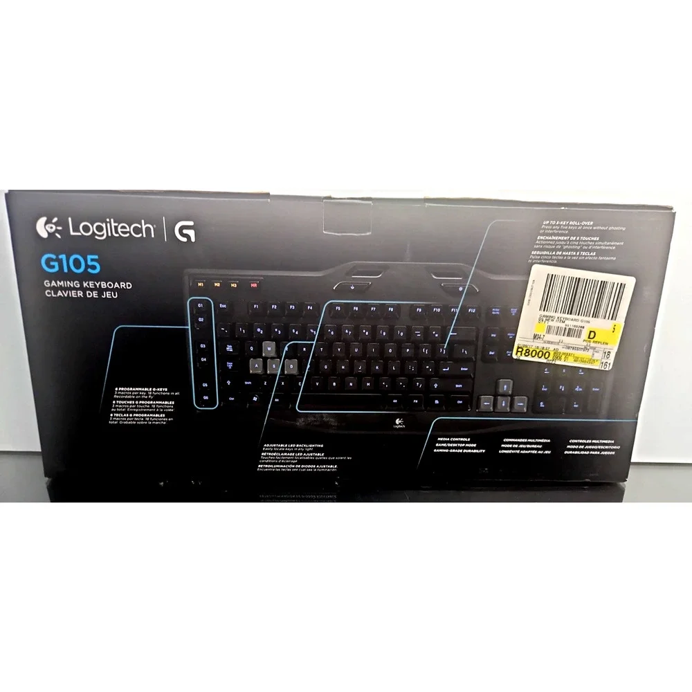 Logitech G105 Gaming Keyboard 920-006214 New Open Box Wired LED Backlight
